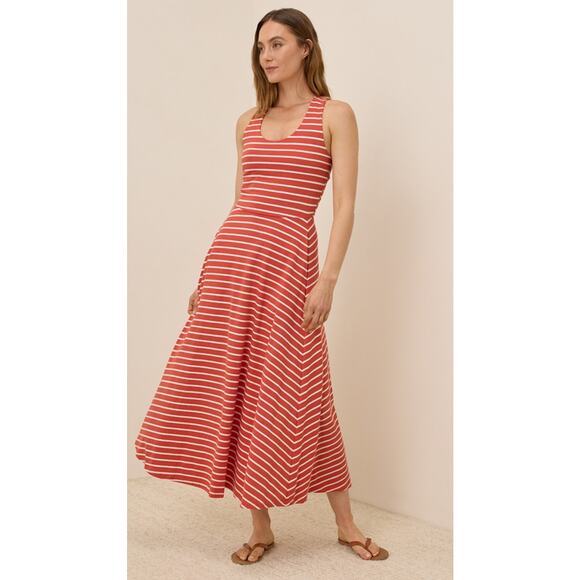 PACT Striped Cross Back Midi Dress - Picture 1 of 5
